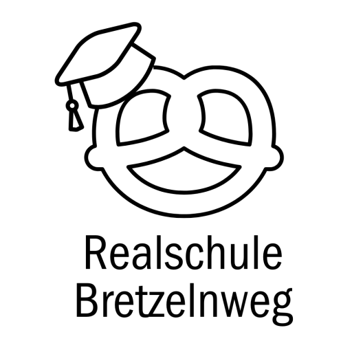 Logo der Realschule Bretzelnweg Düren - Bretzeln mit Abschlusskappe
